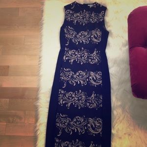 Fitted black and blush dress